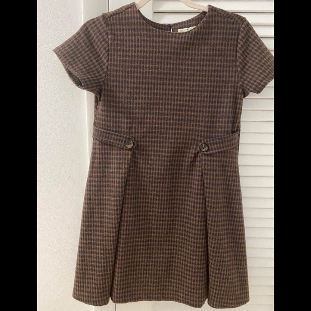 Zara Tweed dress, blue and brown pattern